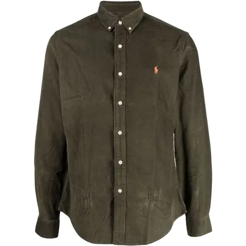 Embroidered Corduroy Shirt for Men , male, Sizes: L, 2XL, XL - Ralph Lauren - Modalova