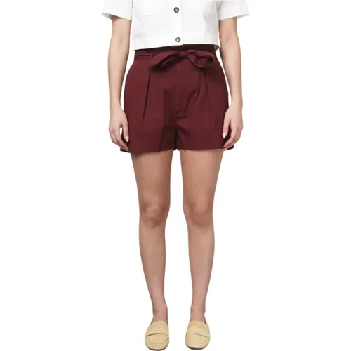Burgunder High-Waist Shorts , Damen, Größe: L - Antik batik - Modalova