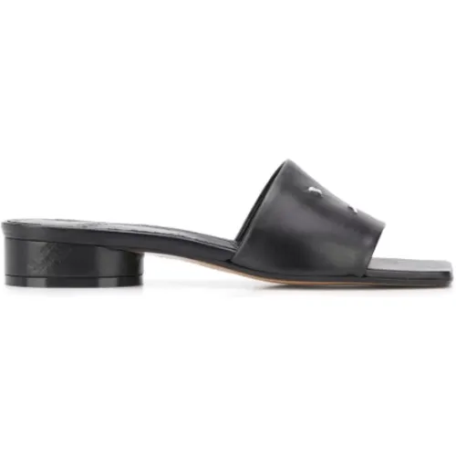 Modern Square-Toe Sandals with Contrast Stitching , female, Sizes: 6 UK, 5 1/2 UK, 5 UK - Maison Margiela - Modalova