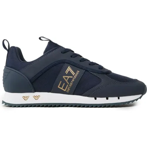 Blaue Sneakers aus atmungsaktivem Stoff , Herren, Größe: 44 EU - Emporio Armani EA7 - Modalova