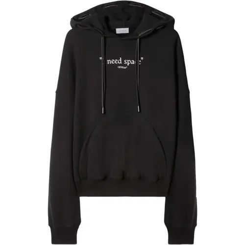 Slogan Print Hoodie , male, Sizes: M - Off White - Modalova