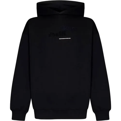 Hooded Sweater with 3D Embroidery , male, Sizes: S, M - Emporio Armani - Modalova