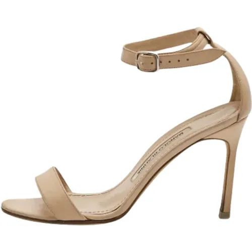 Pre-owned Leather sandals , female, Sizes: 2 UK - Manolo Blahnik Pre-owned - Modalova