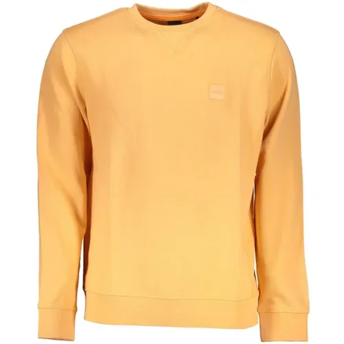 Oranger Crew Neck Logo Sweatshirt , Herren, Größe: S - Hugo Boss - Modalova