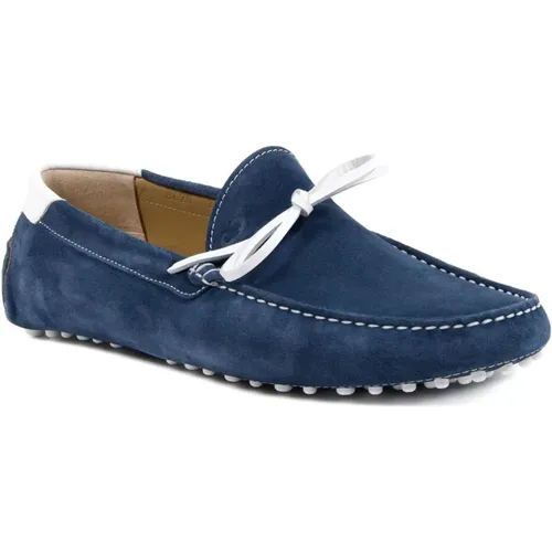 Italienischer Handgenähter Wildleder Loafer Gummisohle , Herren, Größe: 45 EU - Dee Ocleppo - Modalova