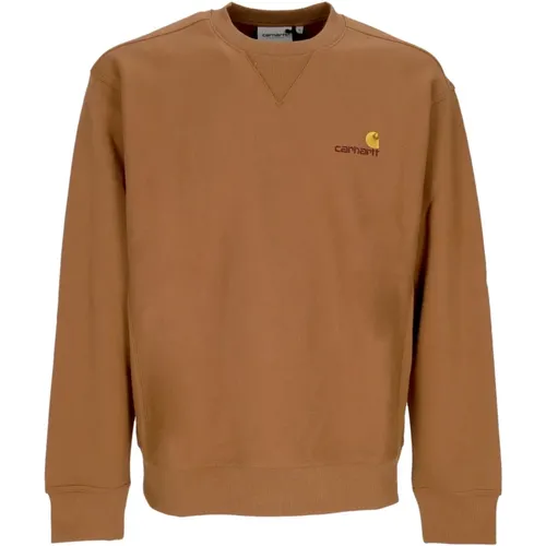 Brauner American Script Sweatshirt , Herren, Größe: L - Carhartt WIP - Modalova