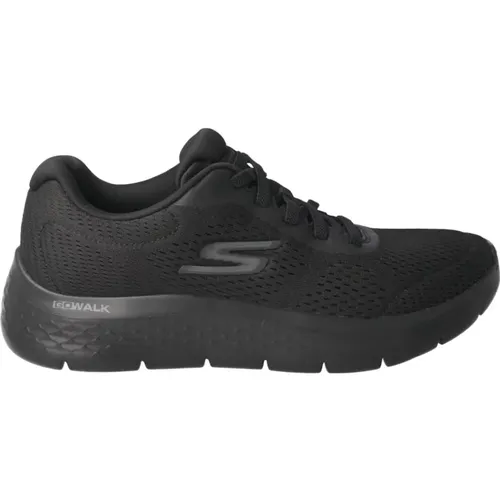 Schwarze Mesh-Wanderschuhe mit Elastischen Schnürsenkeln , Herren, Größe: 42 EU - Skechers - Modalova