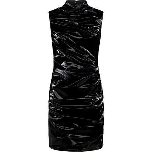 Ärmelloses Schwarzes Beschichtetes Jersey Minikleid - alexander mcqueen - Modalova