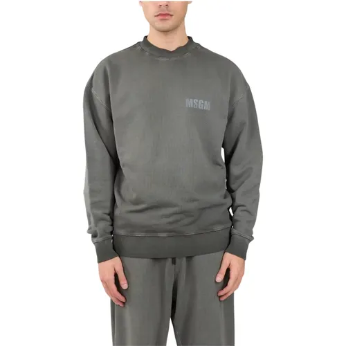 Logo Sweatshirt Reflective Regular Fit , Herren, Größe: L - MSGM - Modalova