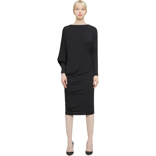 Fluid Crepe Jersey Dress - Long Sleeve , female, Sizes: L - Wolford - Modalova