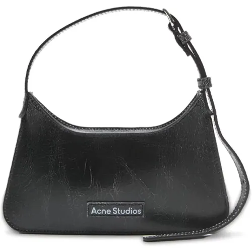 Schwarze Micro Platt Leder Schultertasche - Acne Studios - Modalova