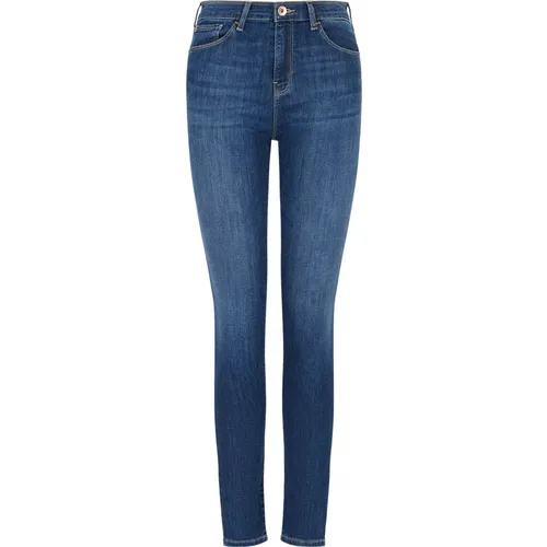 Moderner Stil Skinny Fit Jeans mit Signatur-Logo , Damen, Größe: W29 - Emporio Armani - Modalova