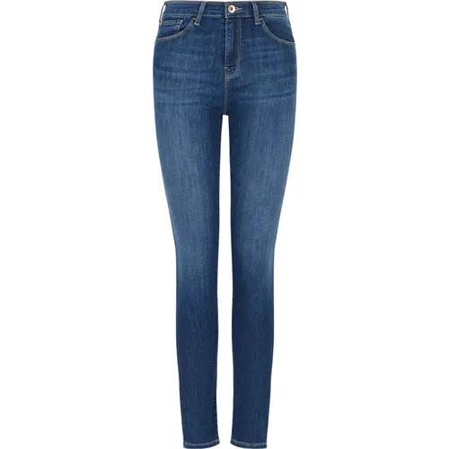 Moderner Stil Skinny Fit Jeans mit Signatur-Logo , Damen, Größe: W31 - Emporio Armani - Modalova