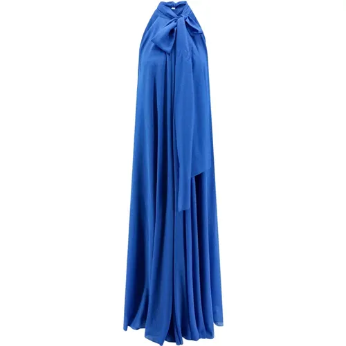 Lurex Lang Kleid mit Hohem Kragen , Damen, Größe: S - Actualee - Modalova