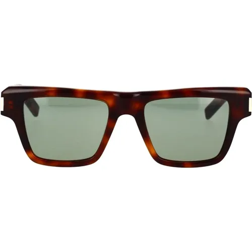 Gewagte rechteckige Sonnenbrille mit Metalleckendetails,Stylische Sonnenbrille SL 469 - Saint Laurent - Modalova