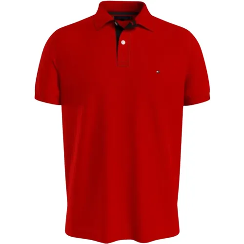 Herren Kontrast Placket Polo Shirt , Herren, Größe: XL - Tommy Hilfiger - Modalova