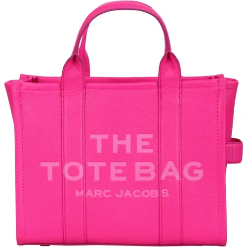 Chic Logo Print Leather Tote Bag , female, Sizes: ONE SIZE - Marc Jacobs - Modalova