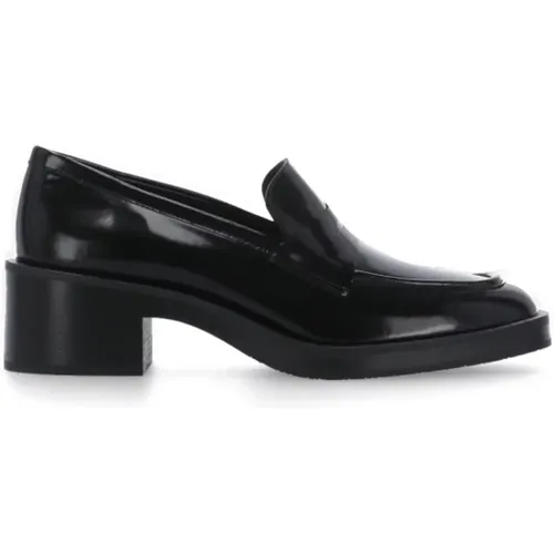 Schwarze Eco-Leder Loafers Eckige Zehe , Damen, Größe: 36 1/2 EU - Stuart Weitzman - Modalova