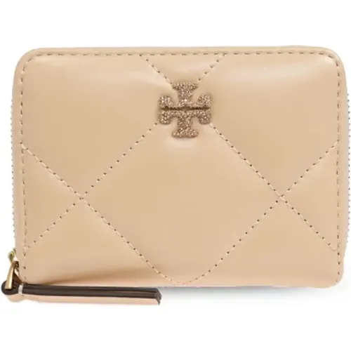 Quilted Logo Wallet Sand , female, Sizes: ONE SIZE - TORY BURCH - Modalova