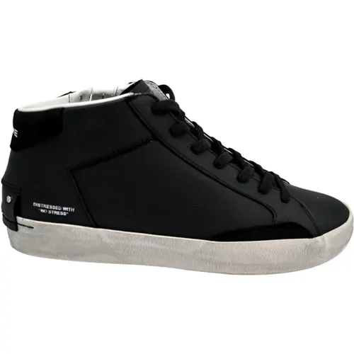 Schwarze Distressed Mid Top Sneakers - Crime London - Modalova