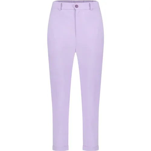 Chino Style Cropped Pants | Lila , Damen, Größe: 2XL - Jane Lushka - Modalova