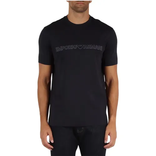 Baumwolle Logo Front T-shirt - Emporio Armani - Modalova