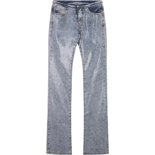 Blaue Bootcut Pailletten Jeans , Damen, Größe: W25 - Diesel - Modalova