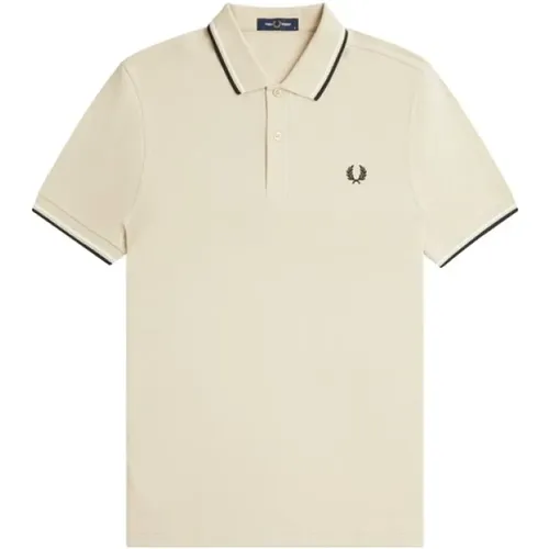 Kontraststreifen Kurzarm Polo Shirt,Polo mit Kontraststreifen,2 Farben Baumwoll-Polo-Shirt - Fred Perry - Modalova