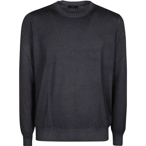 Stylischer Rundhals Pullover , Herren, Größe: 3XL - Fay - Modalova