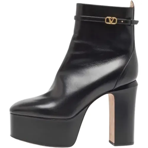 Pre-owned Leather boots , female, Sizes: 4 1/2 UK - Valentino Vintage - Modalova