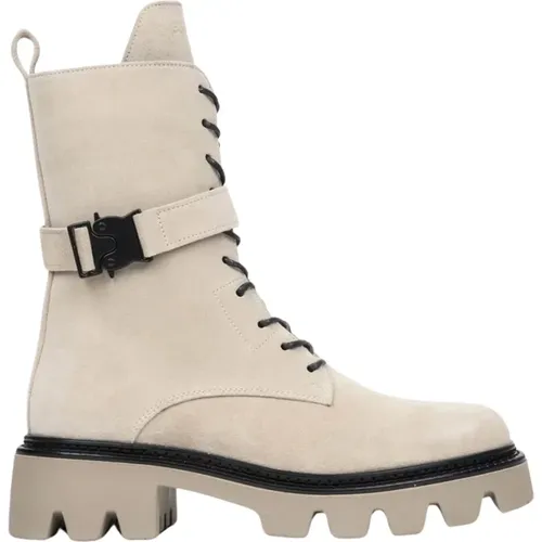 Damen Winter Stiefeletten aus Beigem Velours Er00112083 , Damen, Größe: 36 EU - Estro - Modalova