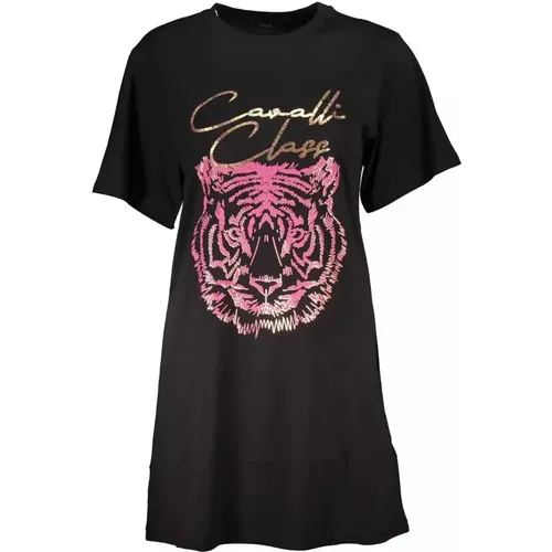 Elegant Printed Tee with Round Neck , female, Sizes: L, M, S, XL - Cavalli Class - Modalova