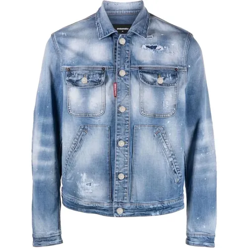 Logo Denim Jacket , male, Sizes: L, XL, M - Dsquared2 - Modalova