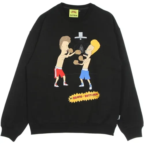 Beavis & Butthead Crewneck Sweatshirt Schwarz , Herren, Größe: L - IUTER - Modalova