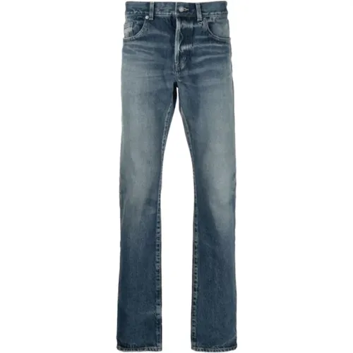 Hellblaue Stonewashed Denim Jeans , Herren, Größe: W33 - Saint Laurent - Modalova