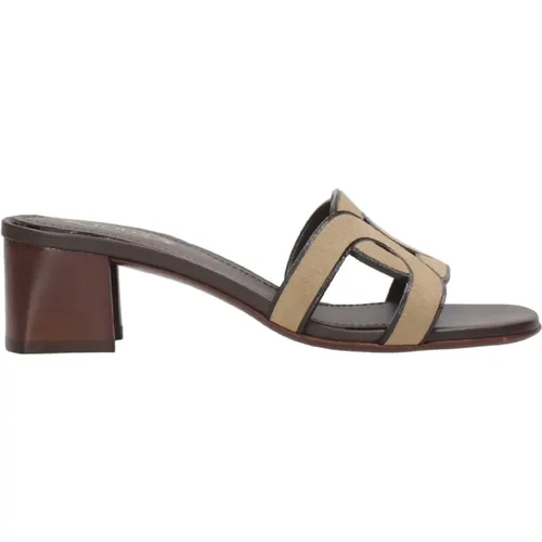 Leather Sandal with 7cm Heel , female, Sizes: 4 UK, 6 UK, 8 UK, 3 UK - TOD'S - Modalova