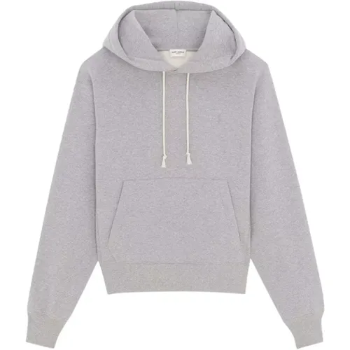 Cassandre Hoodie - Chine/Gris Chine , Damen, Größe: L - Saint Laurent - Modalova