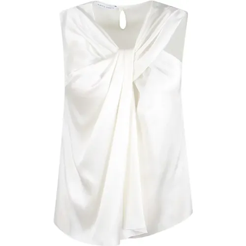 Twisted Detail Satin Top , female, Sizes: M, S - alberta ferretti - Modalova