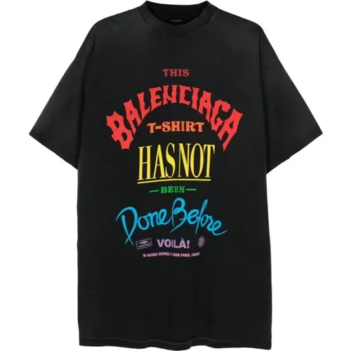 Zerstörtes Slogan-Print Oversized T-Shirt - Balenciaga - Modalova