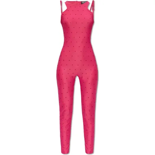 Jumpsuit with shoulder straps , female, Sizes: 2XS, S, XS, M - Versace Jeans Couture - Modalova