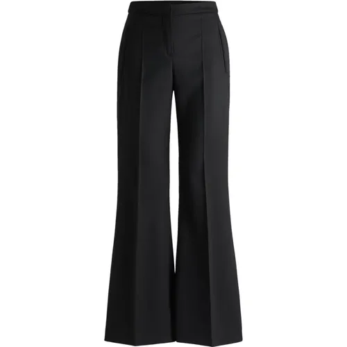 Formal Flared Pants in Wool Twill , female, Sizes: L, XL, 2XL - Hugo Boss - Modalova