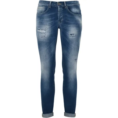 Denim Skinny Jeans mit Distressed-Details , Herren, Größe: W38 - Dondup - Modalova
