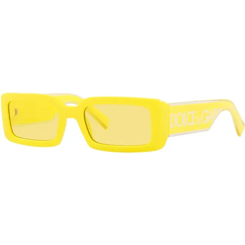 Gelbe Sonnenbrille DG 6187 , Damen, Größe: 53 MM - Dolce & Gabbana - Modalova