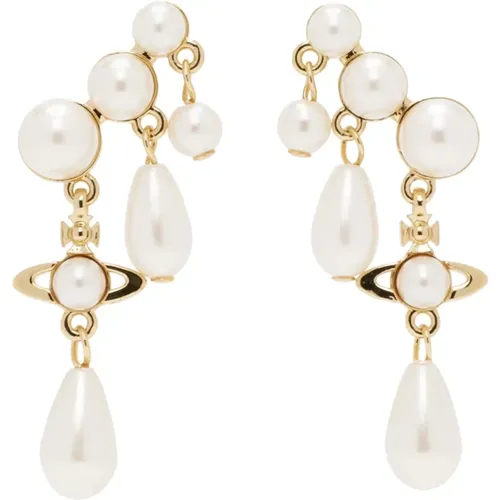 Gold Rose Earrings , unisex, Sizes: ONE SIZE - Vivienne Westwood - Modalova