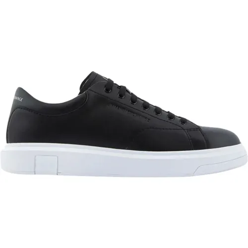 Weiße Leder-Sneakers mit niedrigem Profil , Herren, Größe: 41 EU - Armani Exchange - Modalova