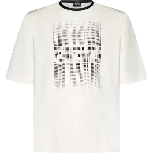 Natural T-shirts and Polos , male, Sizes: S - Fendi - Modalova