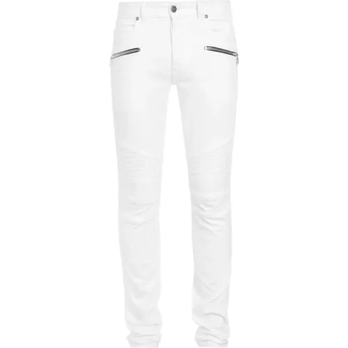 Slim-fit cotton jeans , male, Sizes: W35, W31 - Balmain - Modalova
