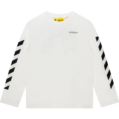 Sweatshirt mit Logo-Print und Diag-Streifen Off - Off White - Modalova