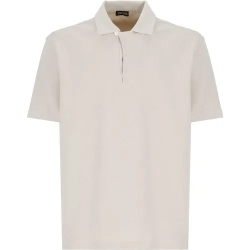 Baumwoll-Poloshirt mit Kragen , Herren, Größe: XL - Ermenegildo Zegna - Modalova