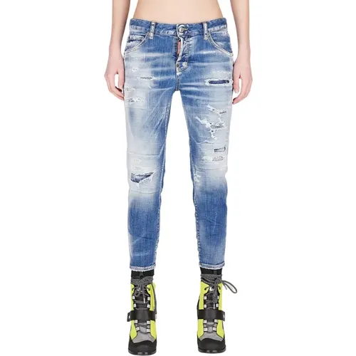 Cool Girl Slim-Fit Jeans , Damen, Größe: 4XS - Dsquared2 - Modalova